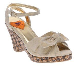 Rocket Dog Karisma Bow Wedge Cotton Sandal